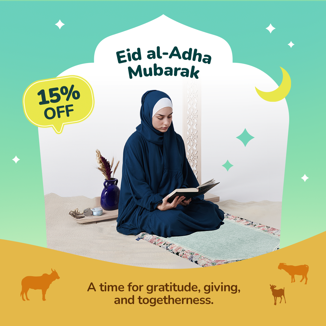 Adult Padded Prayer Mat with Soft Mint Floral Design | Urban Rugs UK | Ramadan & Eid Gift