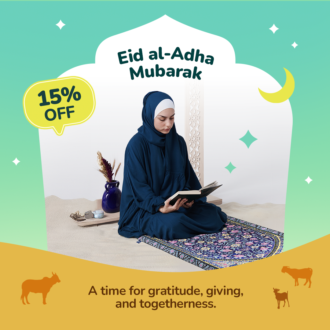 Adult Premium Padded Prayer Mat with Royal Blossoms Design | Urban Rugs UK | Ramadan & Eid Gift