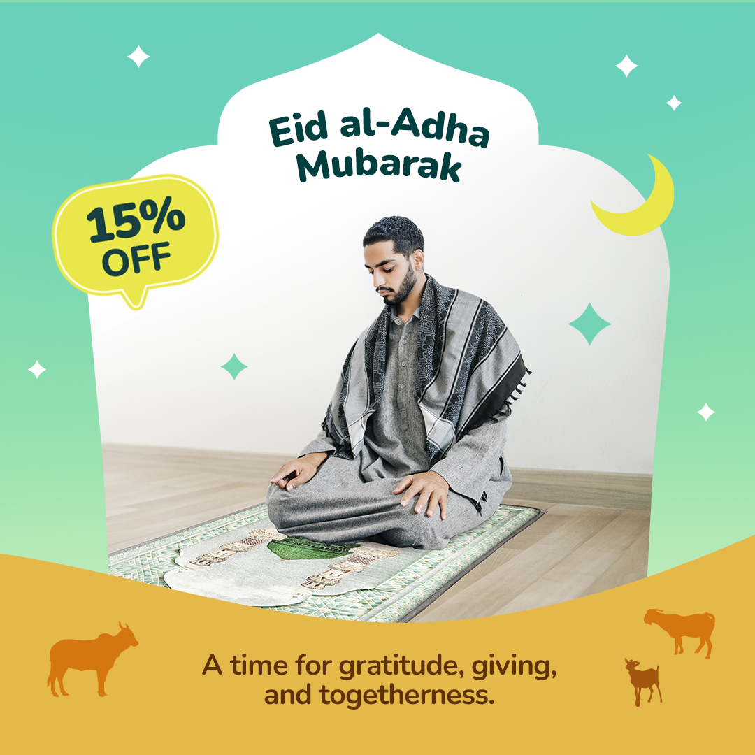 Adult Padded Prayer Mat with Al-Masjid an-Nabawi Design by Urban Rugs UK | Ramadan & Eid Gift