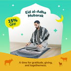 Adult Padded Prayer Mat with Crystal Dome Design by Urban Rugs UK | Ramadan & Eid Gift