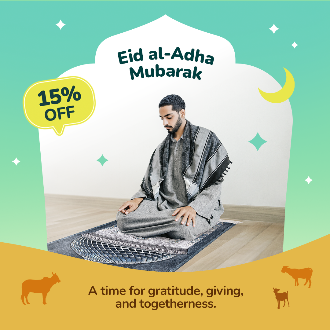 Adult Padded Prayer Mat with Crystal Dome Design by Urban Rugs UK | Ramadan & Eid Gift