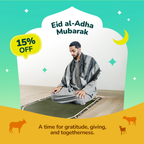 Adult Padded Prayer Mat with Madinah Rawdah Design by Urban Rugs UK | Ramadan & Eid Gift
