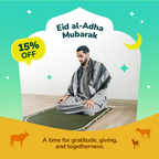 Adult Padded Prayer Mat with Madinah Elegance Design by Urban Rugs UK | Ramadan & Eid Gift