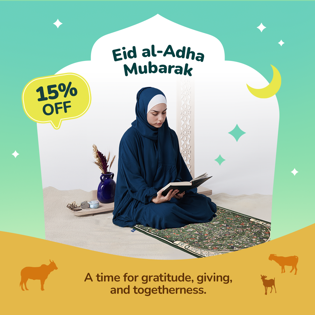 Adult Padded Prayer Mat with Madinah Arch Design by Urban Rugs UK | Ramadan & Eid Gift