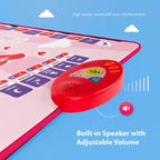 Close-up of the red speaker unit and prayer time buttons on the Kids Interactive Prayer Mat (Pink)