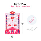 Size guide: Kids Interactive Prayer Mat (Pink) measures 98 x 67 cm