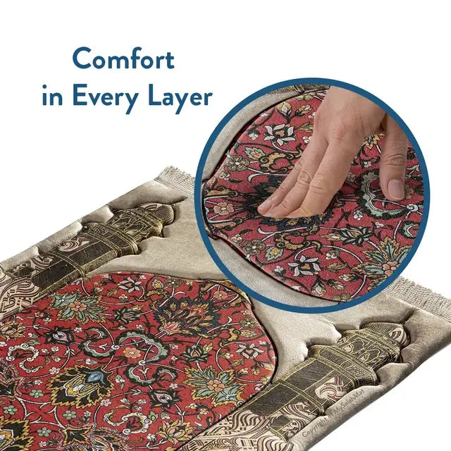 red floral prayer mat