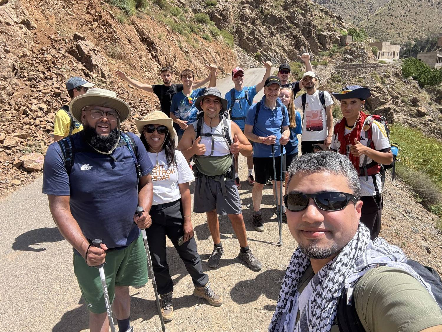 The group on the trail to Mount Toubkal
