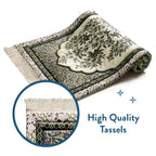 retro botanical Islamic prayer rug