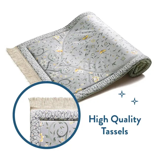 yellow floral Islamic prayer rug