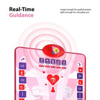 Red speaker at the top of the Kids Interactive Prayer Mat (Pink) with sound rings spreading out