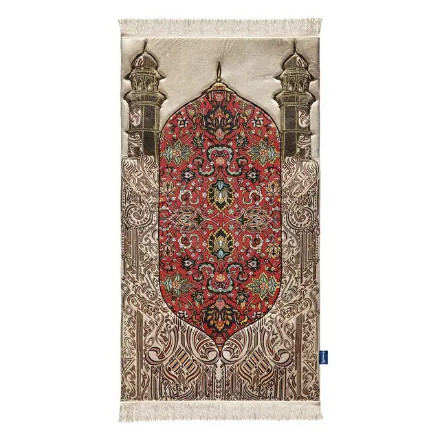 red floral prayer mat