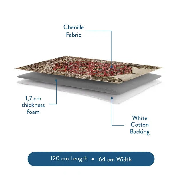 red floral prayer mat