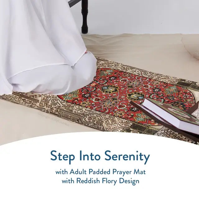 red floral prayer mat