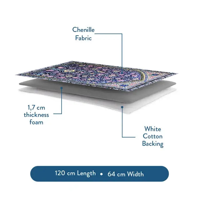 royal floral padded prayer rug