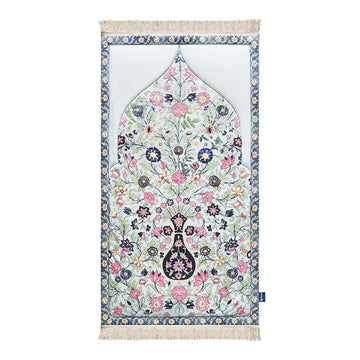 Adult Premium Padded Prayer Mat with Spring Blossoms Design | Urban Rugs UK