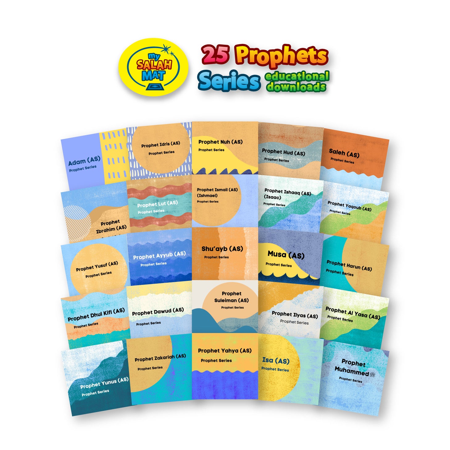 Prophets Educational Series, Learn about Islam, Educational PDF, Colourful download, Islam Homeschool