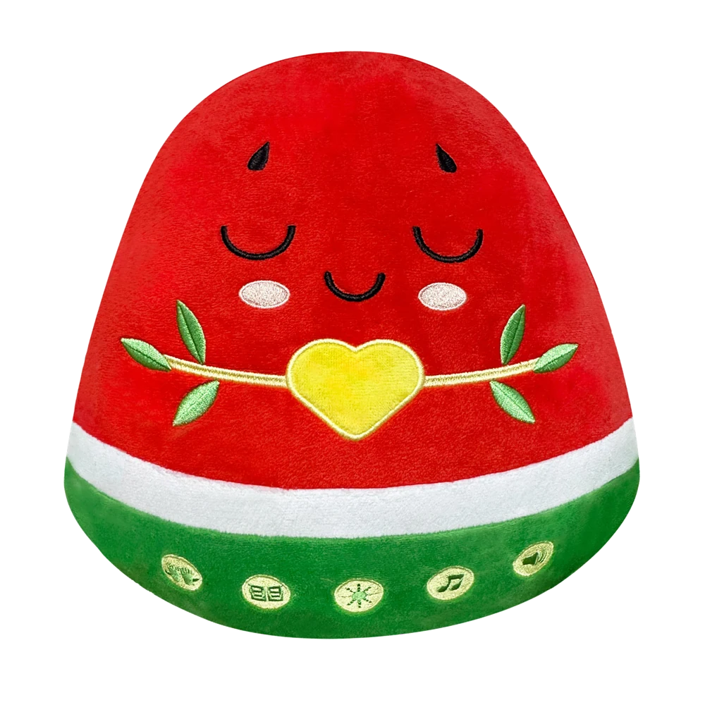 Nūr Watermelon Interactive Plushie with five touch buttons.